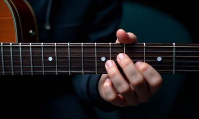 Guitarist analyzing scale patterns